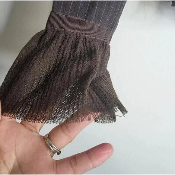 NWT Rinascimento Brown Asymmetrical Ruffle Long Sleeve Jacket Medium - Picture 10 of 11